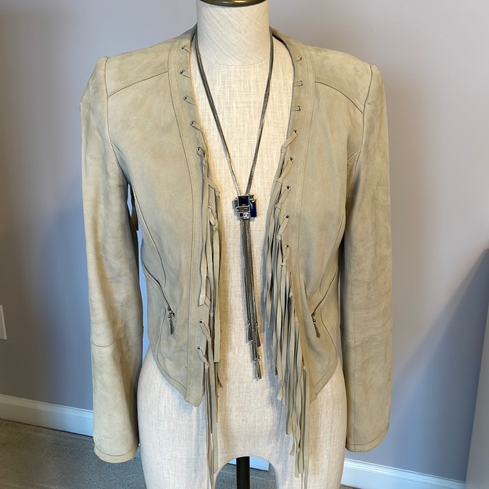 WHBM grey leather